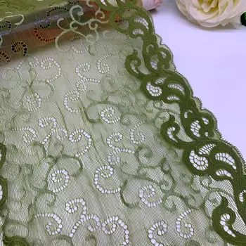 3y/lot Latime 23,5 cm Verde de Măsline Întindere Elastic Dantela Ornamente Pentru Îmbrăcăminte Accesorii Rochie de Cusut Aplicatiile Costum de Dantela Meserii DIY