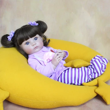 40 CM Full Silicon Corpul Renăscut Baby Doll Pentru Fata Vinil Mini Nou-nascut Bebe Boneca Copilul Dress Up Baie Jucărie Cadou de Ziua de nastere
