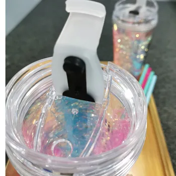 450ml / 550ml Pahar de Plastic Osie Direct Ceașcă de Cafea cameră Dublă Paie Gheață Cupa de Cristal Mireasa Cana de Apa cu Capac