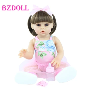 48 CM Integral din Silicon Moale Corpul Renăscut Papusa Jucării Pentru Fete Vinil Copii Dress Up Cadou de Ziua Bonecas Copil se Scalde Casă de Joacă Jucărie