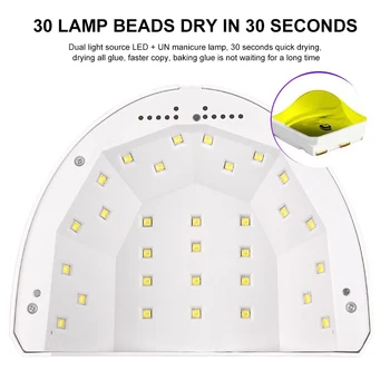 48W 4-Viteze de Sincronizare Lampa LED UV USB Manichiura Lampa cu Inducție Fototerapie Lumini lac de Unghii Gel cu Uscare Rapidă Mașină