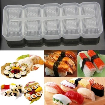 5 Role Plastic de Grad Alimentar Sushi Nigiri Filtru de Minge de Orez Matrite se Lipeasca de Presă Filtru DIY Bento Instrument Apăsați Bento Instrument TSLM1