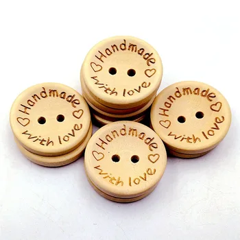 50 buc./lot /20mm/25mm butoane din lemn lucrate manual scrisori de dragoste haine meserii DIY decorare accesorii