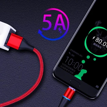 5A Magnetice de Date Cablu Rotativ 360° Tip C 5A Cablu USB Pentru iphone 12 pro max Samsung S20 plus Huawei P30 Cablu de Tip USB C