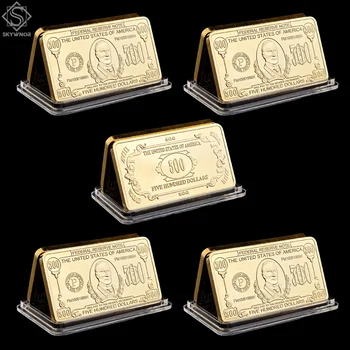 5PCS. dolari SUA, 500 de Dolari Bancnote NOI 29-lea Președinte Federal Reserve Act William Mckinley Dolari Suvenir Lingouri de Aur Bar Monede