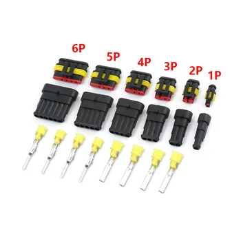 5Pcs Impermeabil 1/2/3/4/5/6 Pin Mod de a Sigila Quad 12A IP68 Electrice Auto Sârmă Conector Plug Terminale Camion Masina