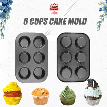 6-Cupa Non-Stick de Tort Mucegai de Copt Tava Cupcake Pan Bucătărie DIY Bakeware Instrument