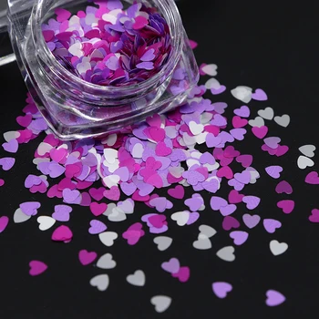 6 Cutii De Inimi De Dragoste Dulce Indesata Sclipici Rășină Epoxidică Paiete Colorate Perlate Sclipici Umplere Diy Accesorii Bijuterii