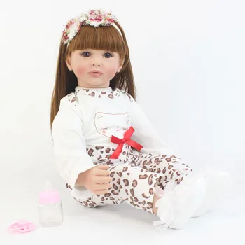 60cm Silicon Moale Renăscut Baby Doll Vinil Printesa Copilul de Copii Îmbrăcați în Viață Corpul Bebe Boneca de Însoțire dressing Jucărie
