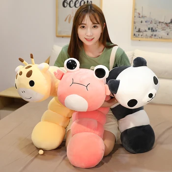 70-130CM Anime Kawaii Animal Panda Crab Girafa Caterpillar Pluș Cameră Decor Jucărie Muppet Copii Cadou de Vacanță