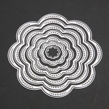 7Pcs/Set Flori Cercuri de Metal de Tăiere Moare Șabloane DIY Album Relief Folder Cărți de Hârtie Decorative