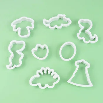 8pcs Dinozaur 3D Cookie-uri Timbre Plastic Cookie Biscuit Decorare Mucegai Desert Copt Mucegai din Plastic Pentru Decorarea Tort Instrument