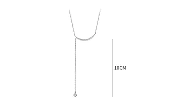 925 de bijuterii de argint cu ciucure lung crescent clavicula lanț cravată colier pentru femei petrecere de aniversare cadouri en-gros