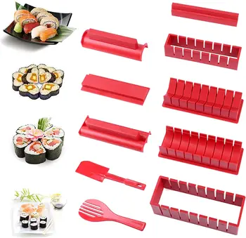 A Face Sushi Kit 10 Piese de Plastic de Grad Alimentar DIY Sushi Maker, Bucătărie, Face Rola de Orez Mucegai pentru Incepatori