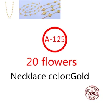 A125 20 de flori de argint 925 colier de personalitate, stil de moda de patru frunze de flori de trifoi high-end stil nou de bijuterii
