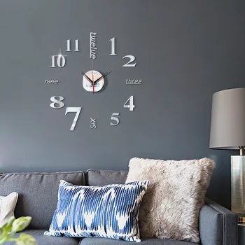 Acril Oglinda Mare de Perete Sticker cu Ceas 3D DIY Dimensiuni Mari Nordic Design Modern, Unic Living Office Home Decor Ceas