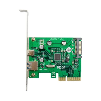 Adauga Pe Card PCIE TypeC Un 2.4-O Coloană foarte Mare Viteză Port Dual USB 3.1 Card de Expansiune Chip Asmedia ASM1142 Converter Controller