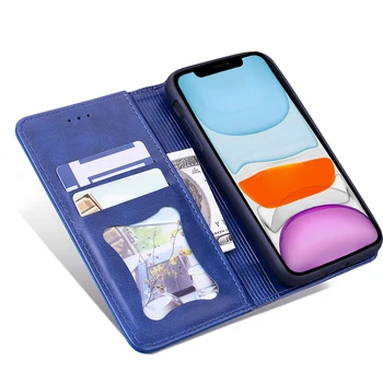 Afaceri Culori-bloc Flip Wallet Cover Pentru Huawei Honor 8A P40 Lite P30 Pro P Inteligente 2020 Y6 2019 Y9 Prim-2019 Stand Caz de Coque