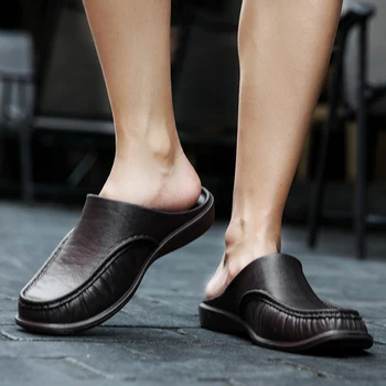 Airavata Bărbați Papuci Pantofi Plat Mocasini Du-te cu Totul de Moda Sandale Casual Respirabil Acasă de zi cu Zi Dimensiuni 40-47