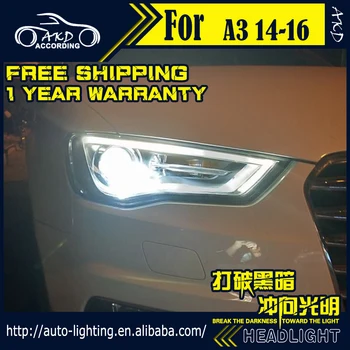 AKD Styling Auto Lampă de Cap pentru Audi A3 Faruri LED 2013-2016 A3 Faruri LED DRL lumina casa proiector Lentilă Bi Xenon Fascicul