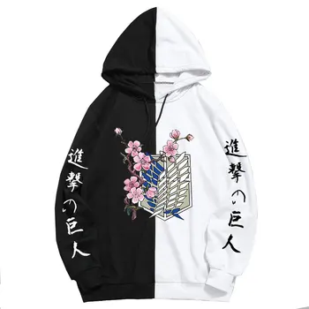 Anime Atac pe Titan Flori de Cires de Imprimare Sharinganul Hanorace Noi de Vara Pulover Tricoul Harajuku Hip Hop Îmbrăcăminte Subțire
