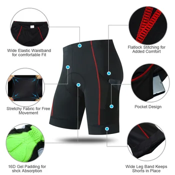 Aogda 16D Căptușit pantaloni Scurți de Ciclism Respirabil Barbati Mountain Bike Dresuri rezistent la Șocuri MTB Biciclete pantaloni Scurți