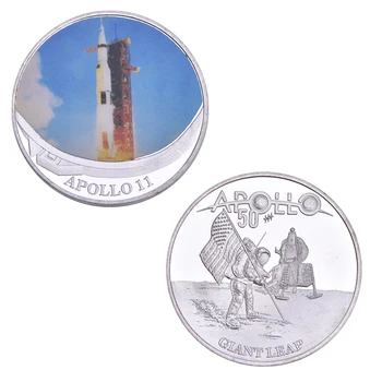 Apollo 11 a 50-a Aniversare Monedă Prima Debarcare a Omului Lună Comemorative Moneda de Colectie Monede Suvenir Medalie Cadou Barbati