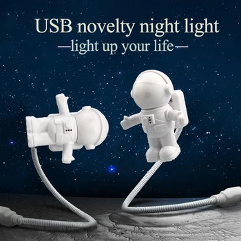 Astronautul a CONDUS Lumina de Noapte Creative Cosmonaut Flexibil USB Lampa de Noapte pentru Copii Jucarie Laptop Notebook PC Keyboard