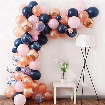 Balon Ghirlanda Kit Arc Confetti Balon DIY Global a Crescut de Aur Bleumarin Nunta cabină de Duș de Mireasă Gen Ziua de naștere Petrecere de Anul Decor