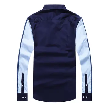Barbati brand francez de design de tricouri mozaic maneca lunga camasa casual din bumbac camisa masculina homme broderie topuri 3xl