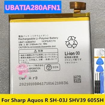 Bateria originala UBATIA286AFN2 3130mAh Pentru SHARP AQUOS R2 SH-03K / UBATIA280AFN1 Baterie Pentru Sharp Aquos R SH-03J SHV39 605SH
