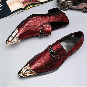 Batzuzhi italiană Tip Manual Pantofi pentru Bărbați Indicat de Aur de Metal de la Picior Rochie din Piele Pantofi Barbati Petrecere si de Nunta Oxfords, UE38-46!