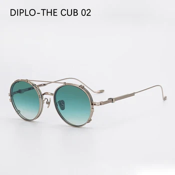 BLÂND Brand DIPLO - PUIUL Rotund ochelari de soare barbati de metal moda cu clip de pe ochelari de soare pentru femei gradient de lentile uv400 Monstru