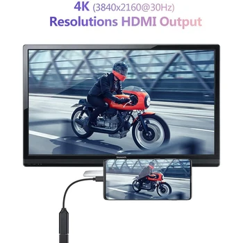 C USB la HDMI Adaptor, 4K HDMI Cablu Adaptor pentru /Samsung Galaxy /Huawei Mate 20 P20 Tip Pro-C la USB HDMI