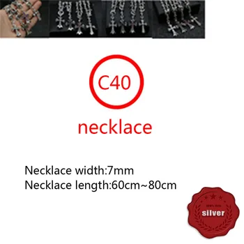 C40 S925 argint colier de personalitate de moda punk stil lanț pulover dominator cruce cu lanț de un cadou pentru prieteni