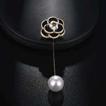 Camellia Brand de Lux bijuterii flori Ace perle Bijuterii Broșe Email Brosa Brosa Bijuterii pentru Femei