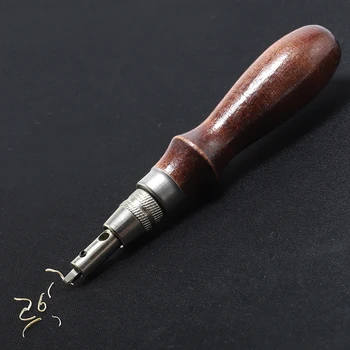 Caneluri instrument pentru piele mâner de lemn + otel groove cuțit 7 in 1 din Piele de Marginea pielii instrument de piele împletit din piele instrumente de ambarcațiuni
