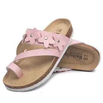 Casual Moale Cork Wedge Papuci Femei De Vară Pe Plajă Slide Sandale Flip Flops Florale Confortul Doamnelor Fetele Interior Exterior Pantofi