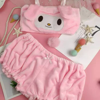 Catifea pentru Femei Pijamale Adolescenți Roz Îmbrăcăminte Acasă 2Piece Toamna Iarna Drăguț Lenjerie Pijama Femme Kawaii Pijamas