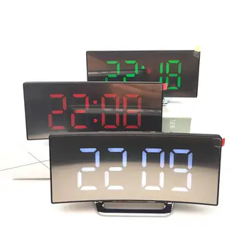 Ceas Digital de Alarmă Curbat Estompat LED Sn Electronic Digital desktop Clock pentru Copii Dormitor Număr Mare Ceas de Masa