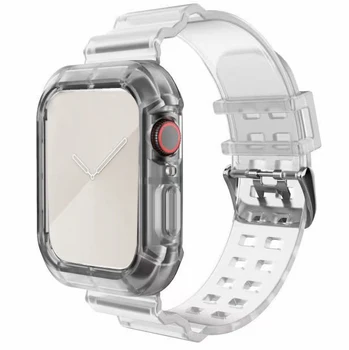 Cele mai noi Silicon Transparent pentru iWatch 5 4 38mm Curea 40mm 42mm 44mm Wirst Sport Curea pentru Apple Watch Band Seria 6 1 2 3 4 5