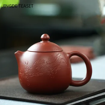 Chineză ceainic Yixing Ou de Dragon Violet Ceainic de Lut Crud minereu de frumusete fierbător Master manual Teaware ceremonia Ceaiului Cadouri 170 ml