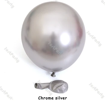 Chrome Silver Balon Ghirlanda Petrecere Decoratiuni Negru Mat Alb Globos Aniversare De Nunta Copil De Dus Decor