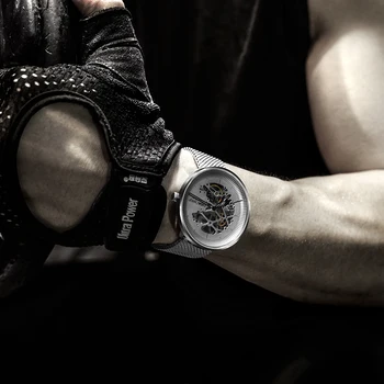 CIGA Design Original Ceas Rotund Mișcare Mecanică Ceas de mana rezistent la apa Bărbați Ceas din Oțel Inoxidabil Plasă de sex Masculin Ceasuri Automate