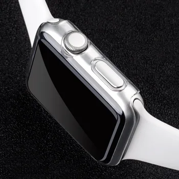 Clar Completă Caz Acoperire pentru Apple Watch 40 de 44MM Silicon Subțire Ecran Protector pentru iWatch Seria 6 5 4 3 2 1 SE 38 40 42 44MM Caz