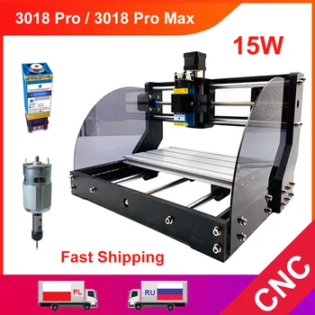 CNC 3018 Pro Max 15W Laser Gravare Lemn CNC Router Printer-Cutter DIY 3 Axe de Frezat, Masina de Gravat Laser Offline Controller