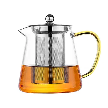 Colorate de sticlă rezistente la Căldură Ceainic 550ml Cu filtru,ceainic Poate fi încălzită direct pe foc Filtru de Căldură Ibric de Cafea, Fierbător de apă