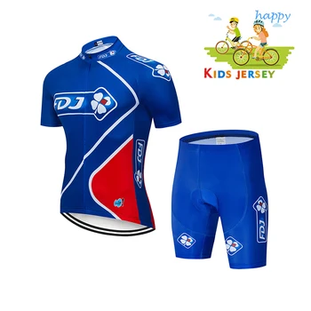Copii Haine de Ciclism 2021 FDJ Mâneci Scurte de Vară pentru Copii MTB Biciclete Imbracaminte Rapid-Uscat Băiat/Fată Ciclism Jersey Set