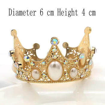 Copii Mici Coroana Băieți Fete Prom Tort Ziua De Nastere Mică Diademă Copii Frizură Păr Bijuterii Aur Perle Diademe Ornamente