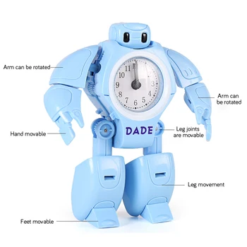 Copil Robot Ceas Deșteptător Copil Jucărie Deformare Robot Ceasuri De Masă 2 Model De Forma Creatoare De Desene Animate Ceas De Birou Elevi Copii Cadou